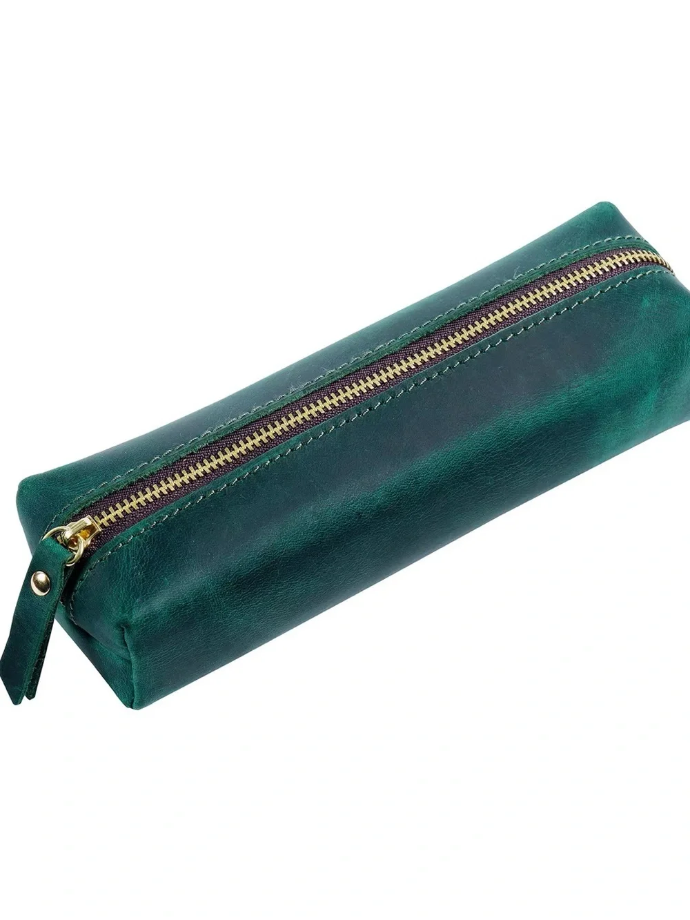 Brown Cowhide Leather Travel Pen/Pencil Pouch